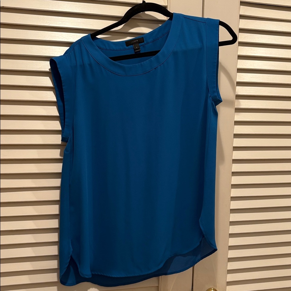 J Crew Blue Sleeveless Blouse